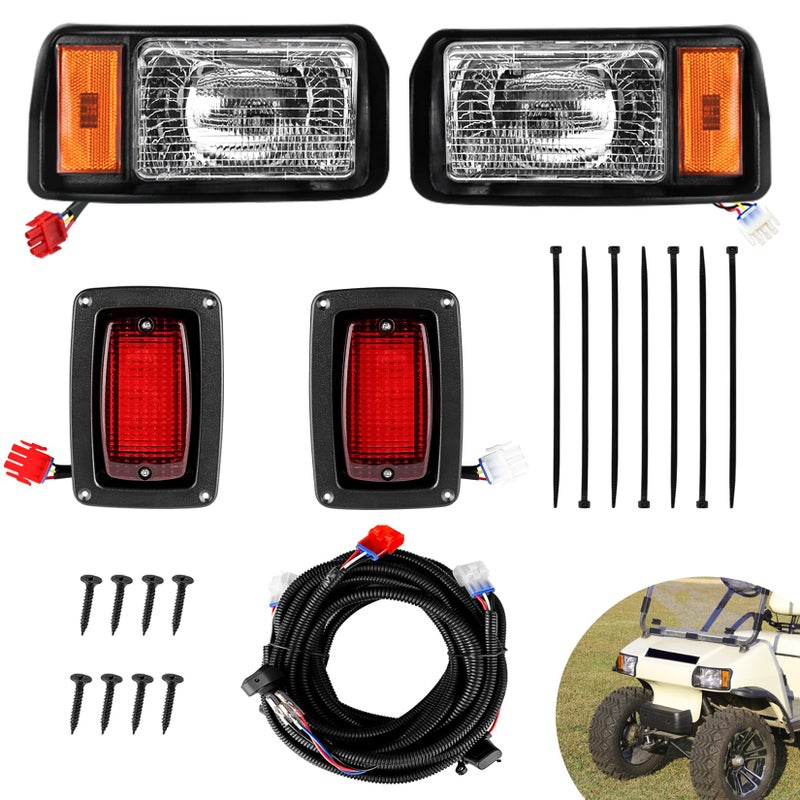 Drive-up Golf Cart Light Kit, Club Car DS Halogen Headlight and LED Tail Light Kit for DS 1993-up Gas and Electric Golf Carts Factory Style, Club Car Light OEM 101988002 101988001 - Image 1